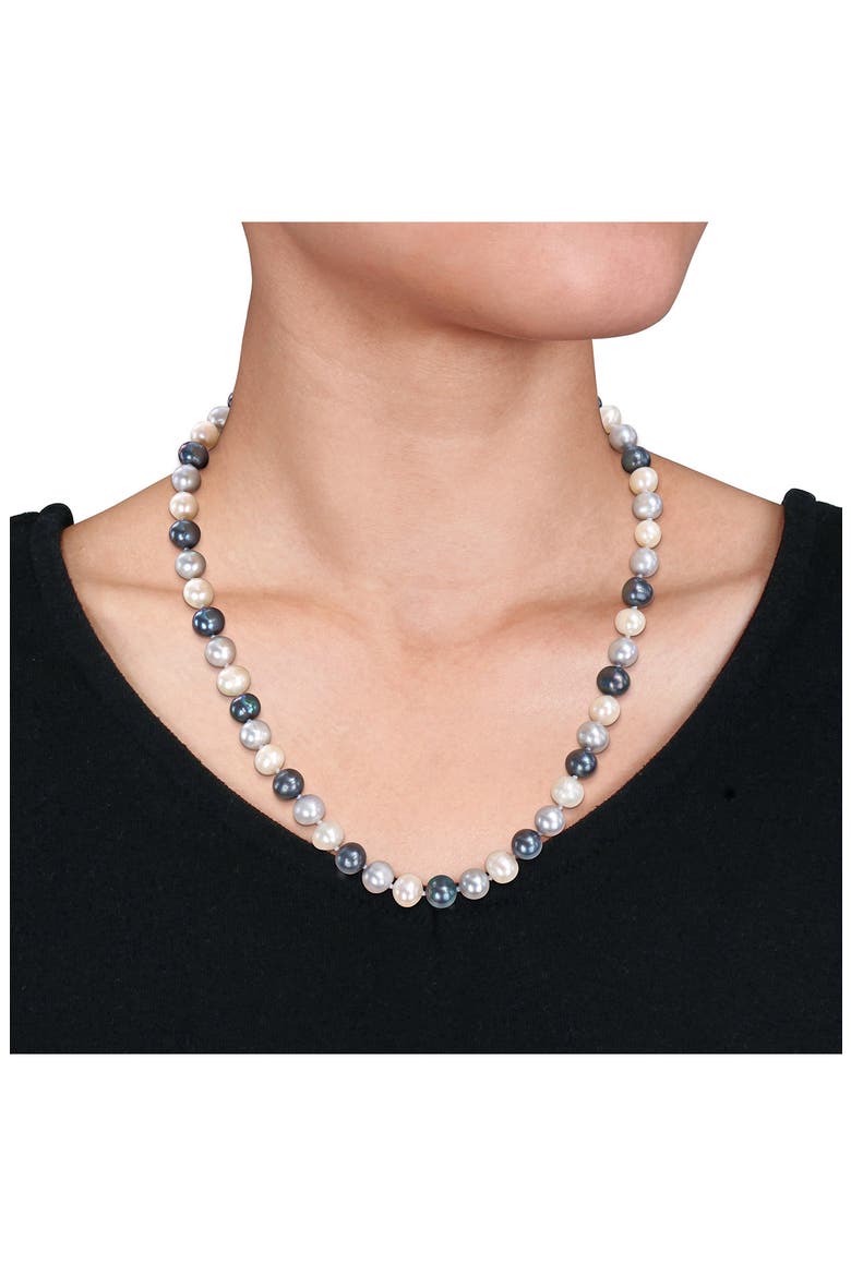 8-8.5mm Multi-Color Cultured Freshwater Pearl Necklace, Alternate, color, SILVER/ PEARL