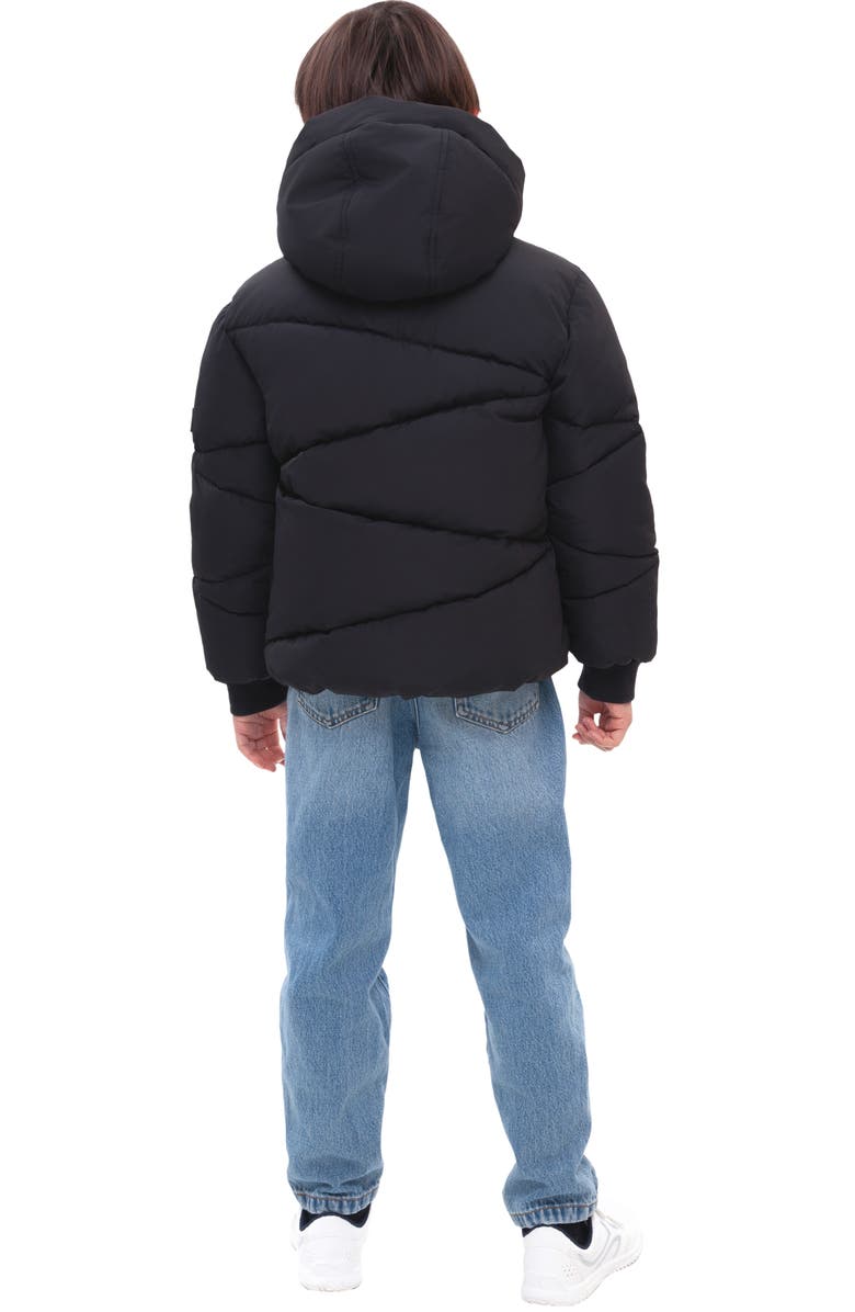 Rokka&Rolla Kids' Cozy Grid Puffer Jacket, Alternate, color, Black