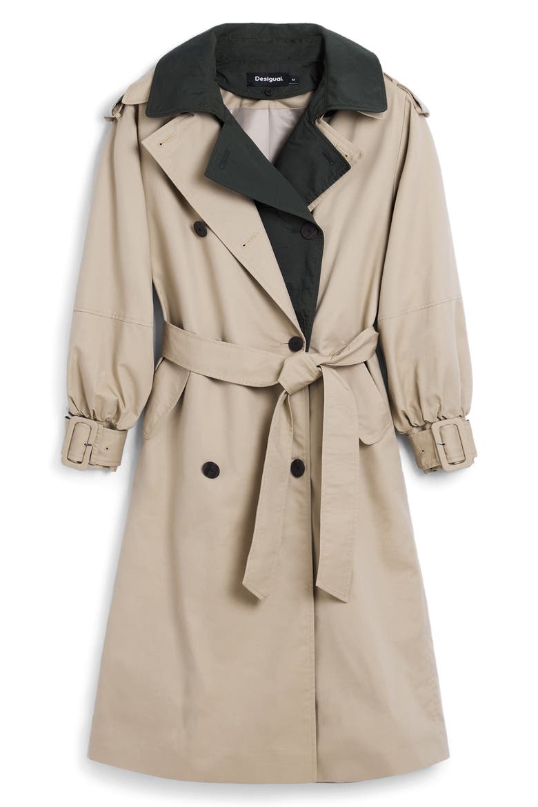 Double Lapel Trench Coat, Alternate, color, BEIGE
