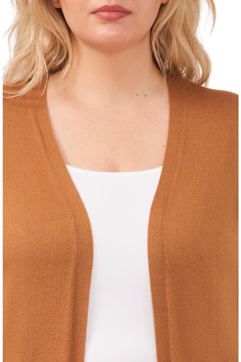 Open Front Long Cardigan, Alternate, color, DESERT CAMEL