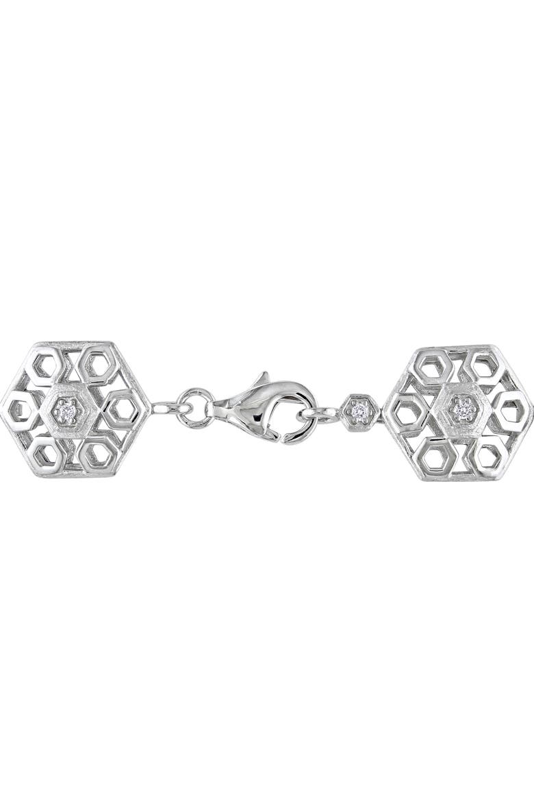 Diamond Hexagon Bracelet Sterling Silver, Alternate, color, Sterling Silver