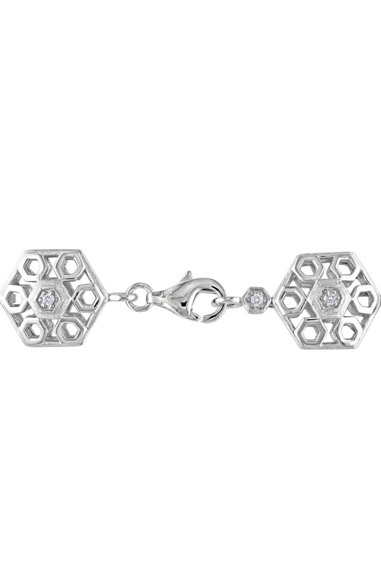 Julianna B. Diamond Hexagon Bracelet Sterling Silver, Alternate, color, Sterling Silver