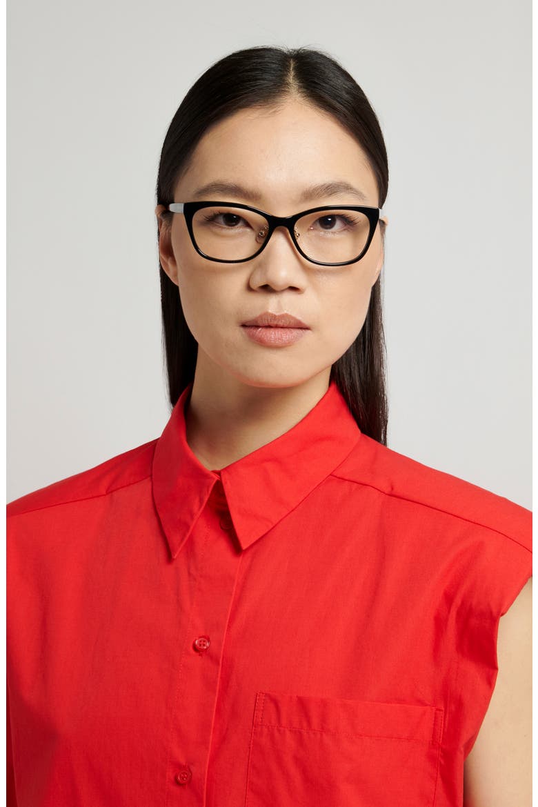posi 53mm cat eye optical glasses, Alternate, color, BLACK