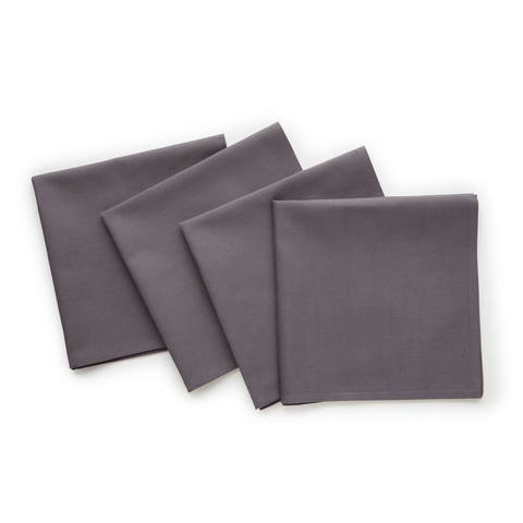 Cotton Linen Plain Dinner Napkins Set of 4, 20 x 20" - Dru