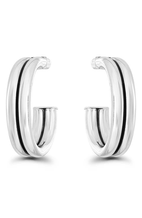 Double Tubing 20mm Hoop Earrings