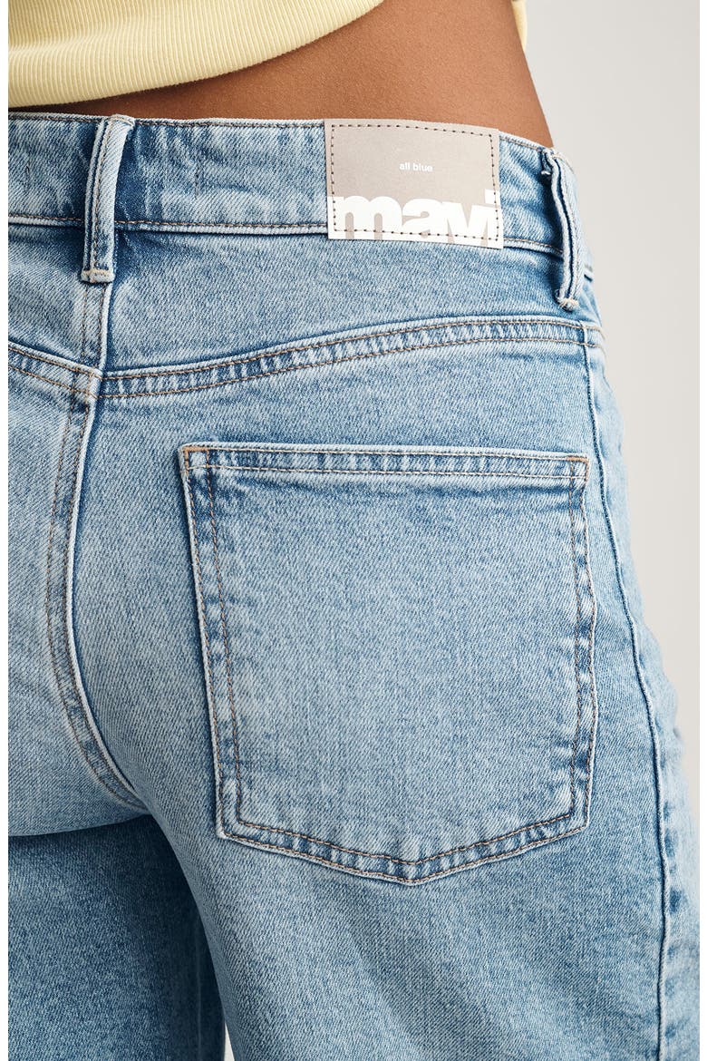 Nica Raw Hem Long Denim Barrel Shorts, Alternate, color, LIGHT CLASSIC BLUE