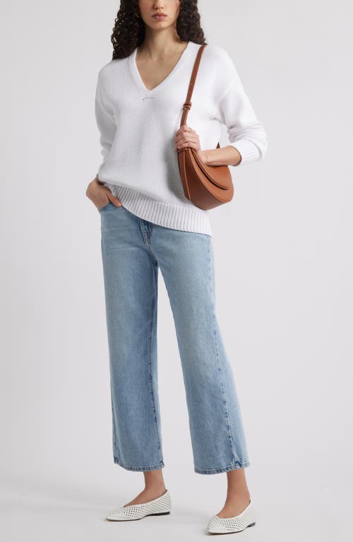 Nordstrom Chunky Cotton Blend Sweater In White