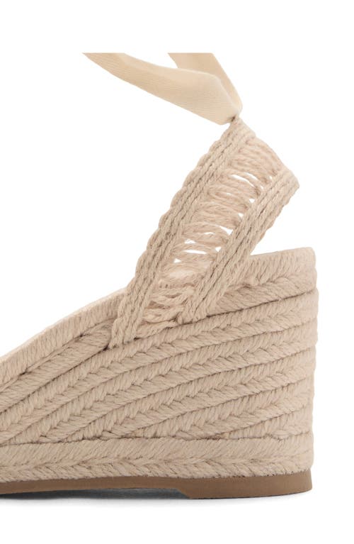 Mango Ankle Wrap Espadrille Wedge Sandal In Nude