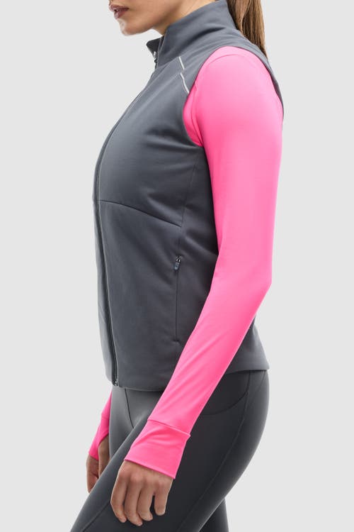 Peloton Padded Full Zip Run Vest In Gray