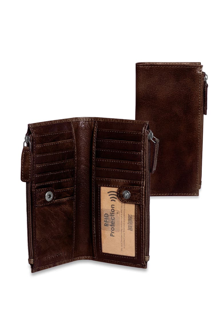 Voyager Slim Zippered Wallet, Main, color, Brown