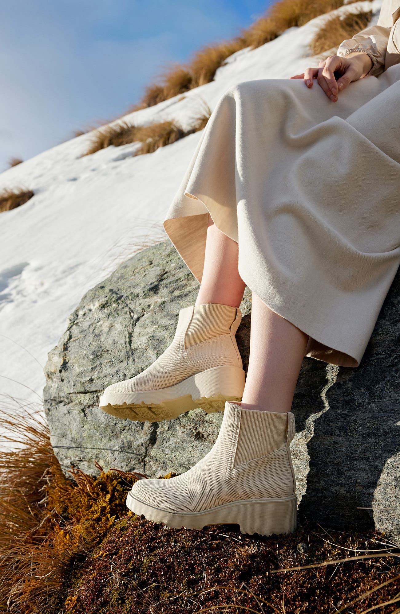 Everly Round-Toe Chunky Platform Travel Boots, Alternate, color, Beige