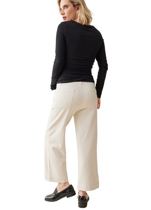 Ingrid & Isabel Wide Leg Ankle Maternity Pant In Neutral