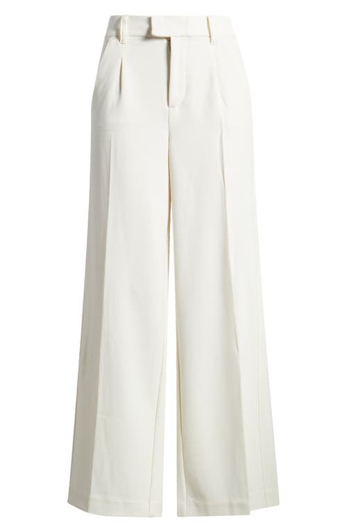 Wit & Wisdom 'Ab'Solution Skyrise Pleated Wide Leg Pants in Off White 