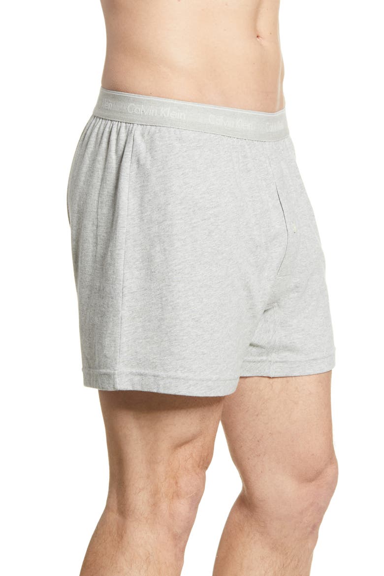 3-Pack Knit Cotton Boxers, Alternate, color, HEATHER GREY/ WHITE/ BLACK