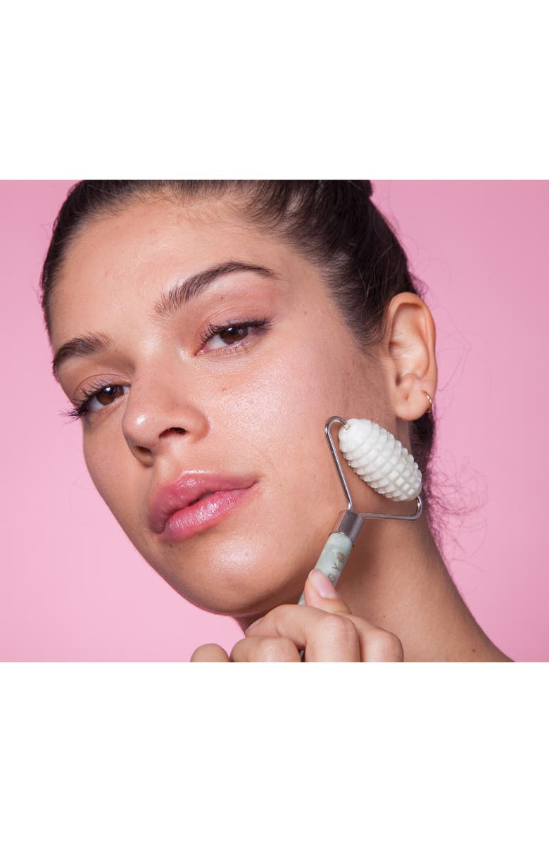 Skin Gym Double Duty Smooth & Textured Jade Face Roller, Alternate, color,