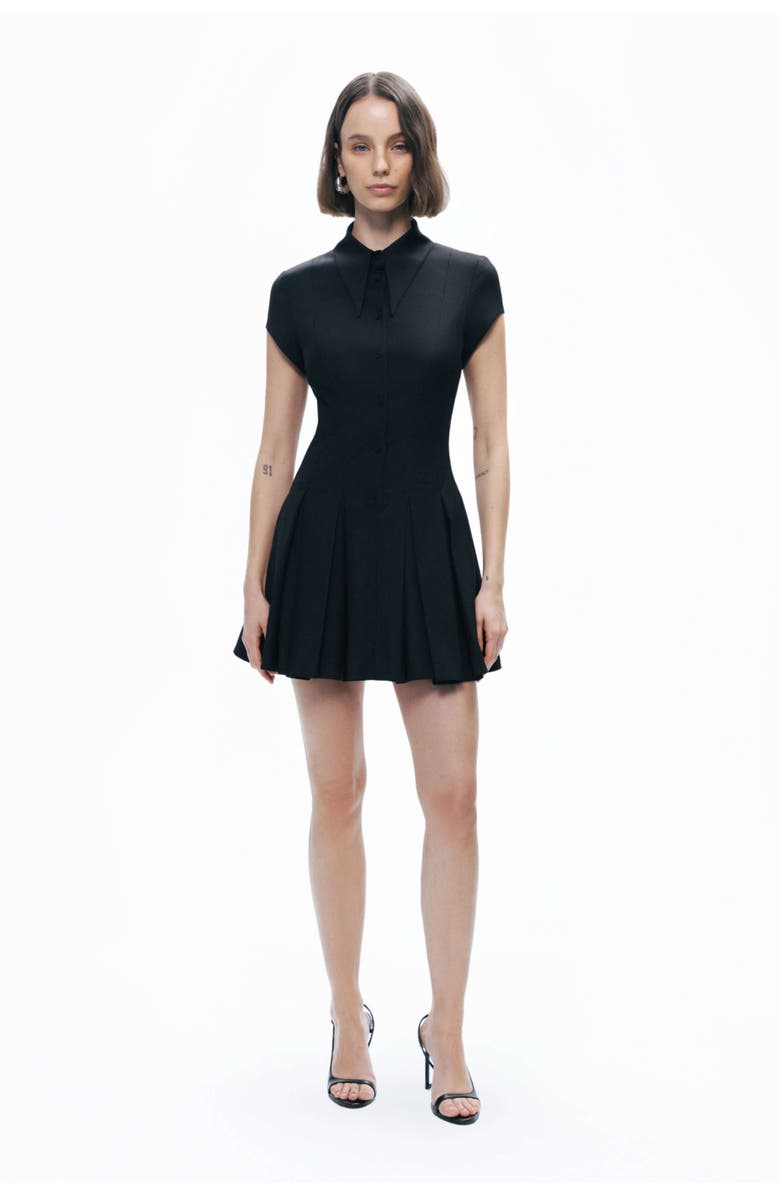 Nocturne Pleated Mini Dress, Alternate, color, 