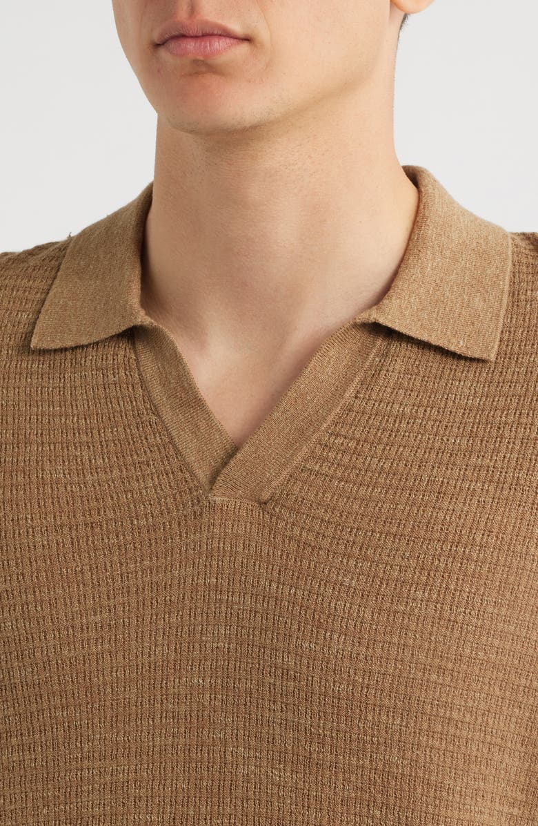 Theory Brenan Linen Blend Polo, Alternate, color, Fresh Khaki