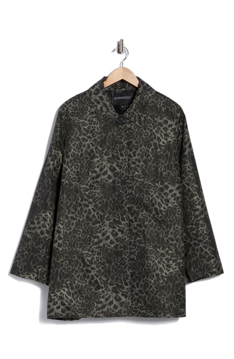 Bernardo Leopard Print Raincoat, Alternate, color, Leopard