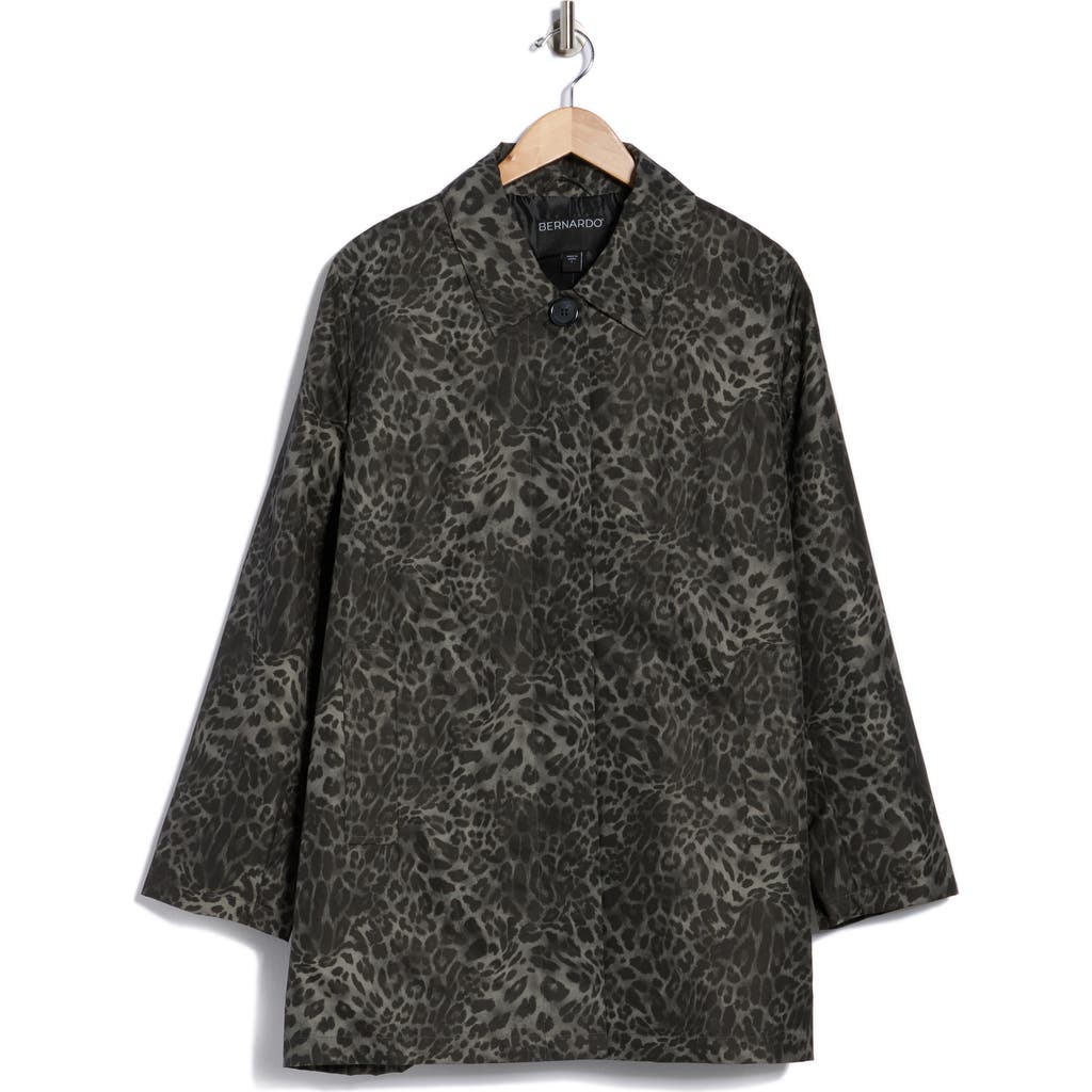 Bernardo Leopard Print Raincoat In Brown