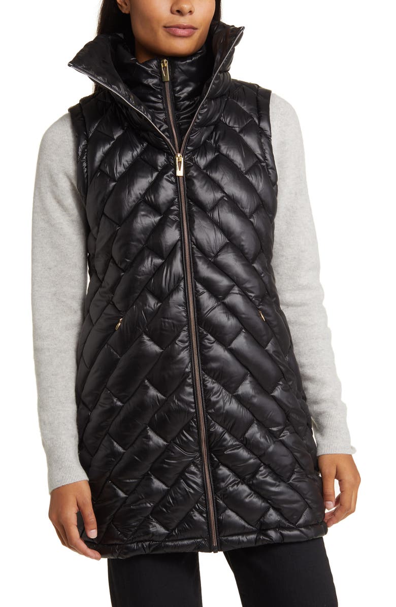 Via Spiga Quilted Puffer Vest with Bib, Main, color,