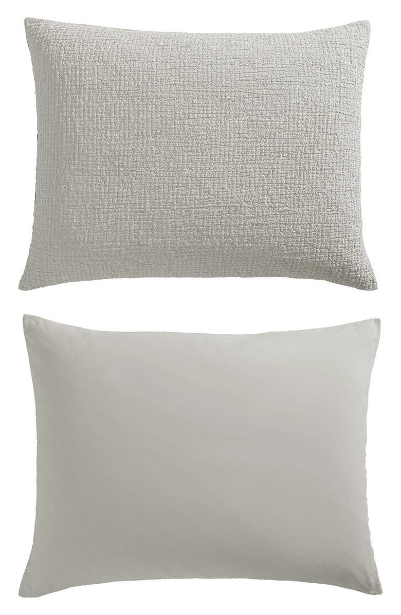 Vera Wang Puckered Duvet Set, Alternate, color, Silver Leaf