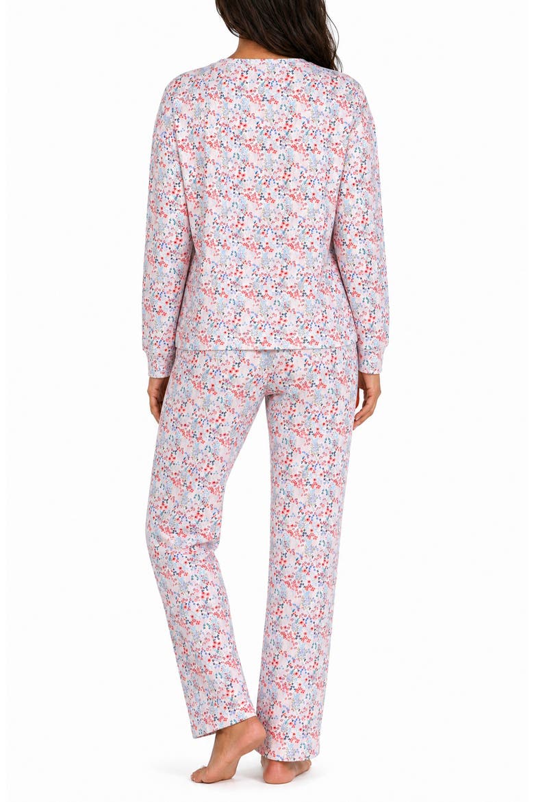 Soft Hacci Long Sleeve Henley Pajamas, Alternate, color, BOTANICAL ICY PINK