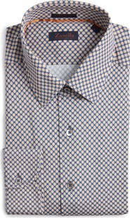 Zanella Tile Neat Knit Cotton Blend Dress Shirt