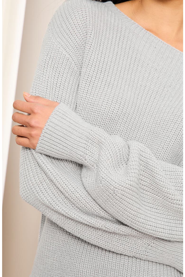 Off the Shoulder Sweater, Alternate, color, GREY