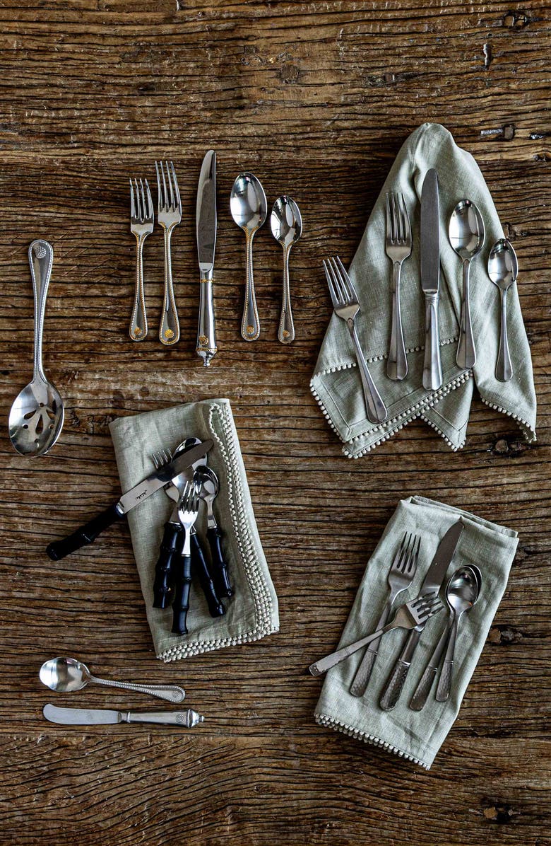 Juliska Bamboo 20-Piece Flatware Place Setting, Alternate, color, Silver/ Bamboo Natural