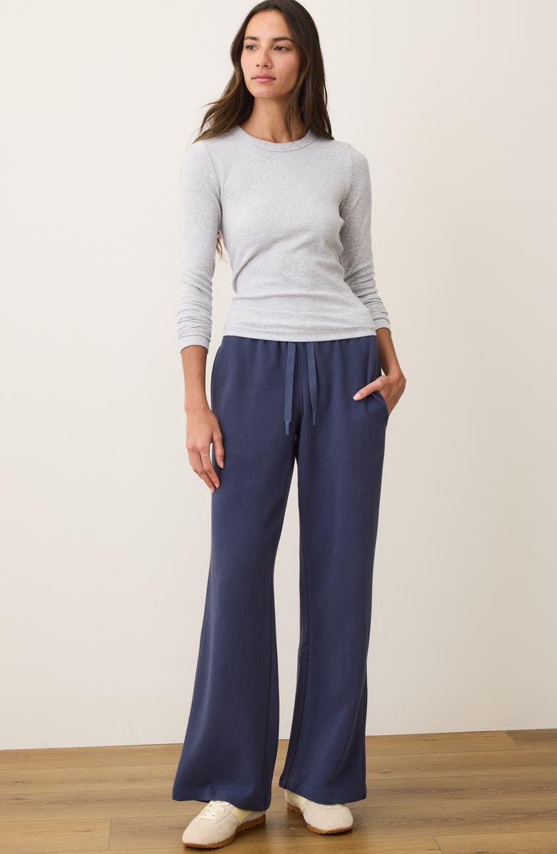 Marine Layer Cloud 9 Wide Leg Sweatpants, Alternate, color, Navy