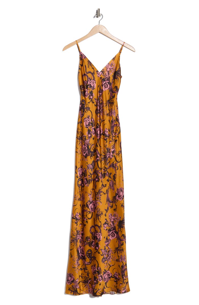 L'AGENCE Serita Silk Maxi Slipdress, Alternate, color, Desclay Multi Baroque Floral