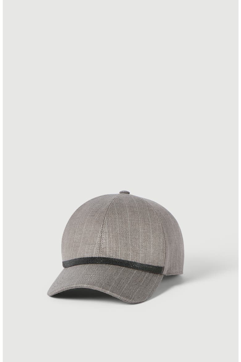 Sparkling pinstripe baseball cap, Alternate, color, Silver