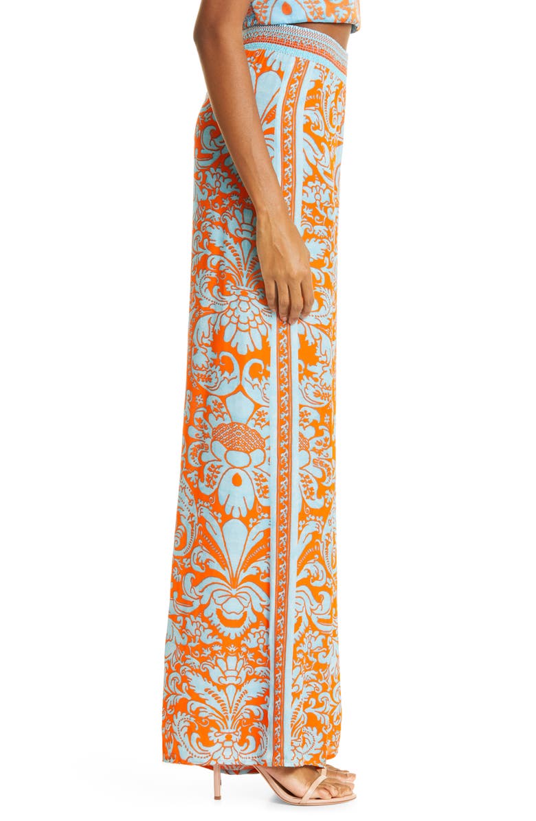 Alice + Olivia Athena Tapestry Print Wide Leg Pants, Alternate, color, 