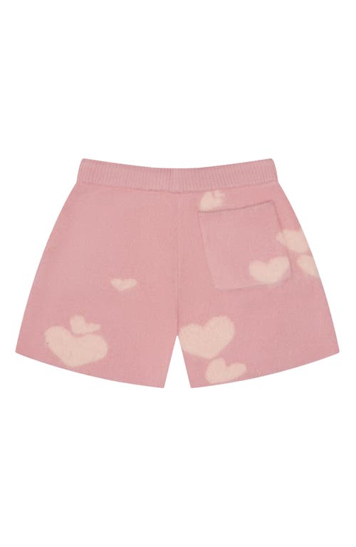 Mavrans Heart Jacquard Sweater Shorts In Pink/brown