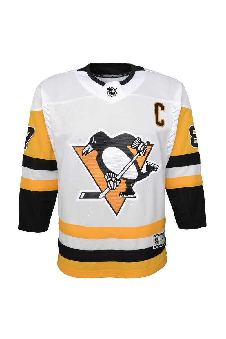 Youth Outerstuff Sidney Crosby White Pittsburgh Penguins Away Captain's Patch Jersey, Alternate, color, White