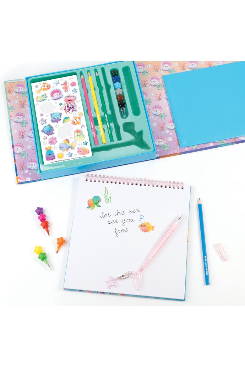 Seas The Day! Artist Drawing Set 20 Piece Ocean Theme Kit, Sketchbook, Alternate, color, Multicolored
