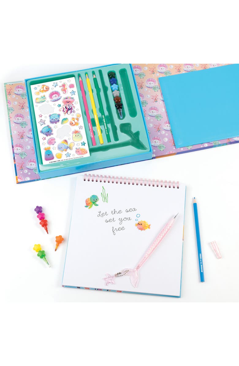 3C4G Seas The Day! Artist Drawing Set 20 Piece Ocean Theme Kit, Sketchbook, Alternate, color, Multicolored