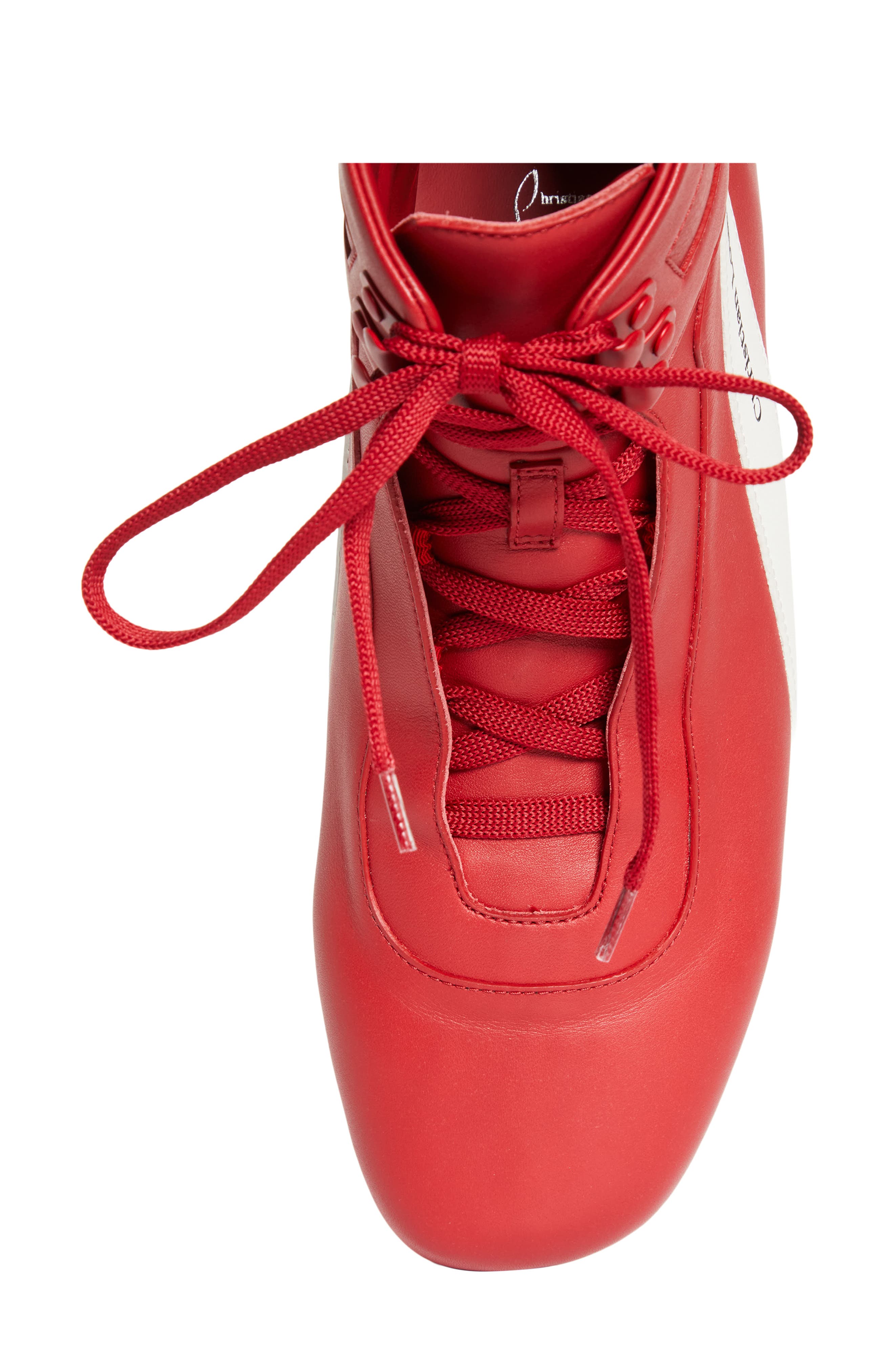 The Butterfly High Top Leather Sneaker, Alternate, color, T475-LOUBI/ WHITE