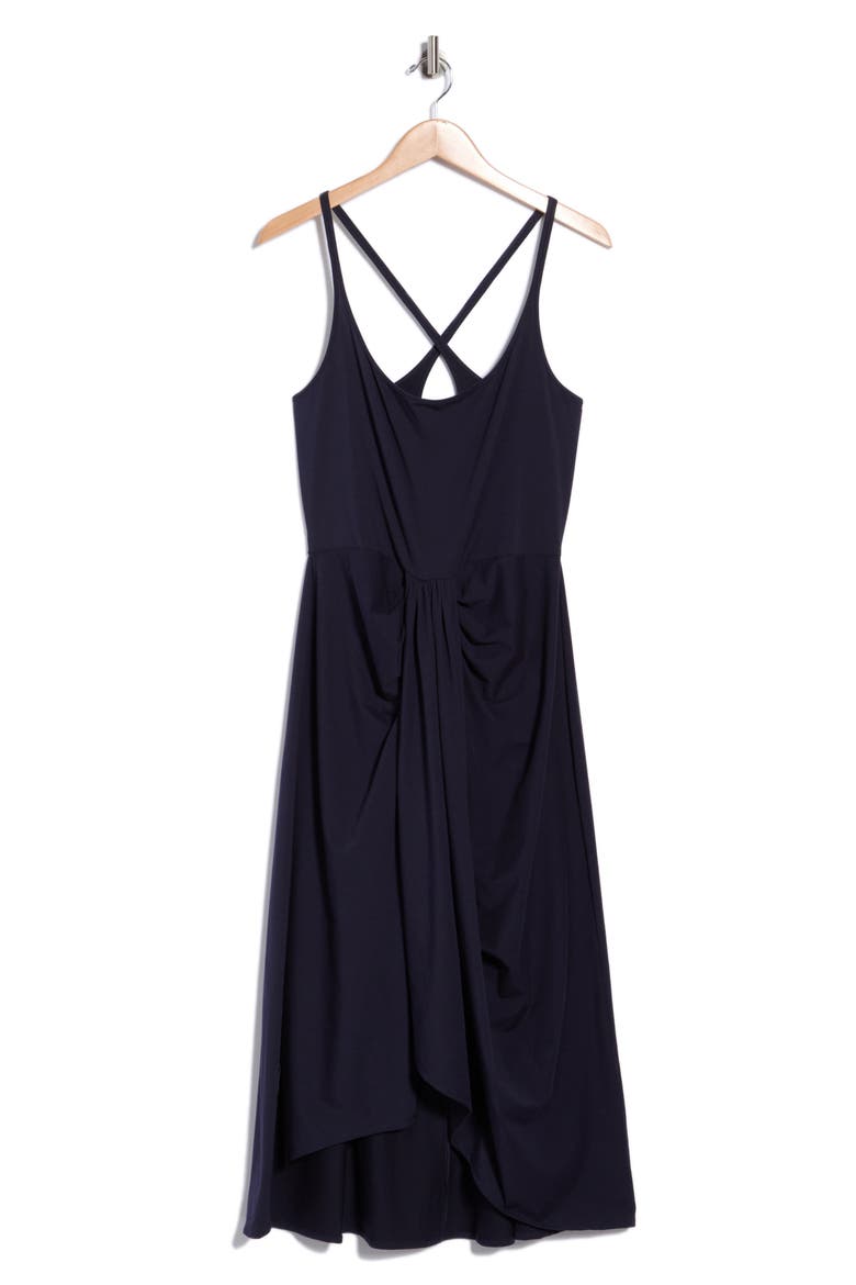 Sarong Drape Dress, Main, color, NAVY
