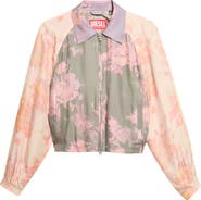 DIESEL® Floral Crinkled Bomber Jacket
