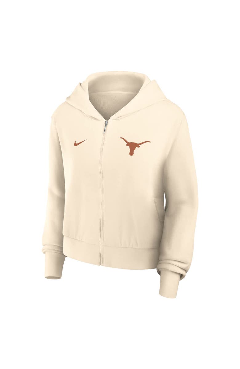 Nike Women's Nike Cream Texas Longhorns Cropped Chill Full-Zip Hoodie, Alternate, color, Cream