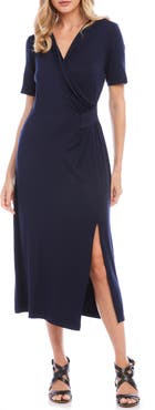 Karen Kane Faux Wrap Midi Dress