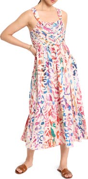 NIC+ZOE Sarah Color Wash Stretch Cotton Midi Sundress