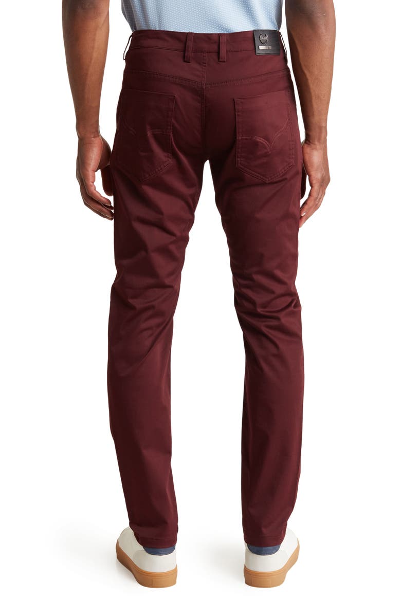Slim Fit Cotton Stretch Chino Pants, Alternate, color, BURGUNDY