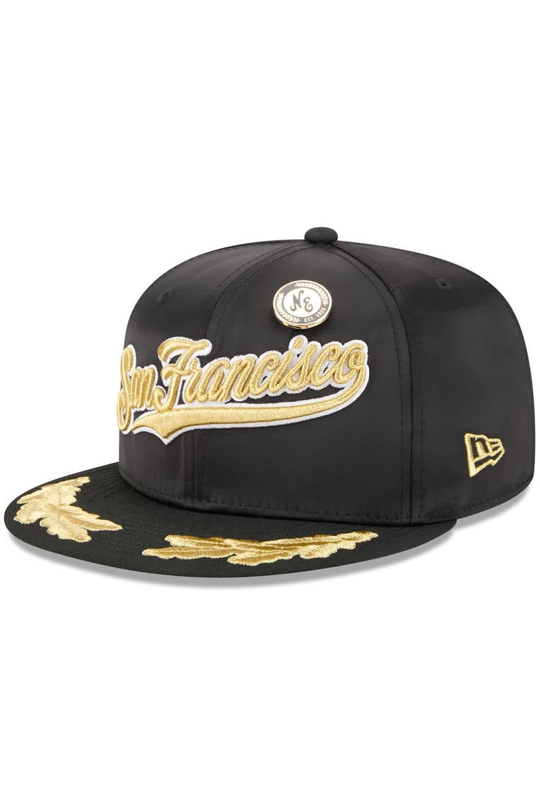 Men's New Era  Black San Francisco Giants 2025 59FIFTY Day Gold Leaf 59FIFTY Fitted Hat, Alternate, color, Black