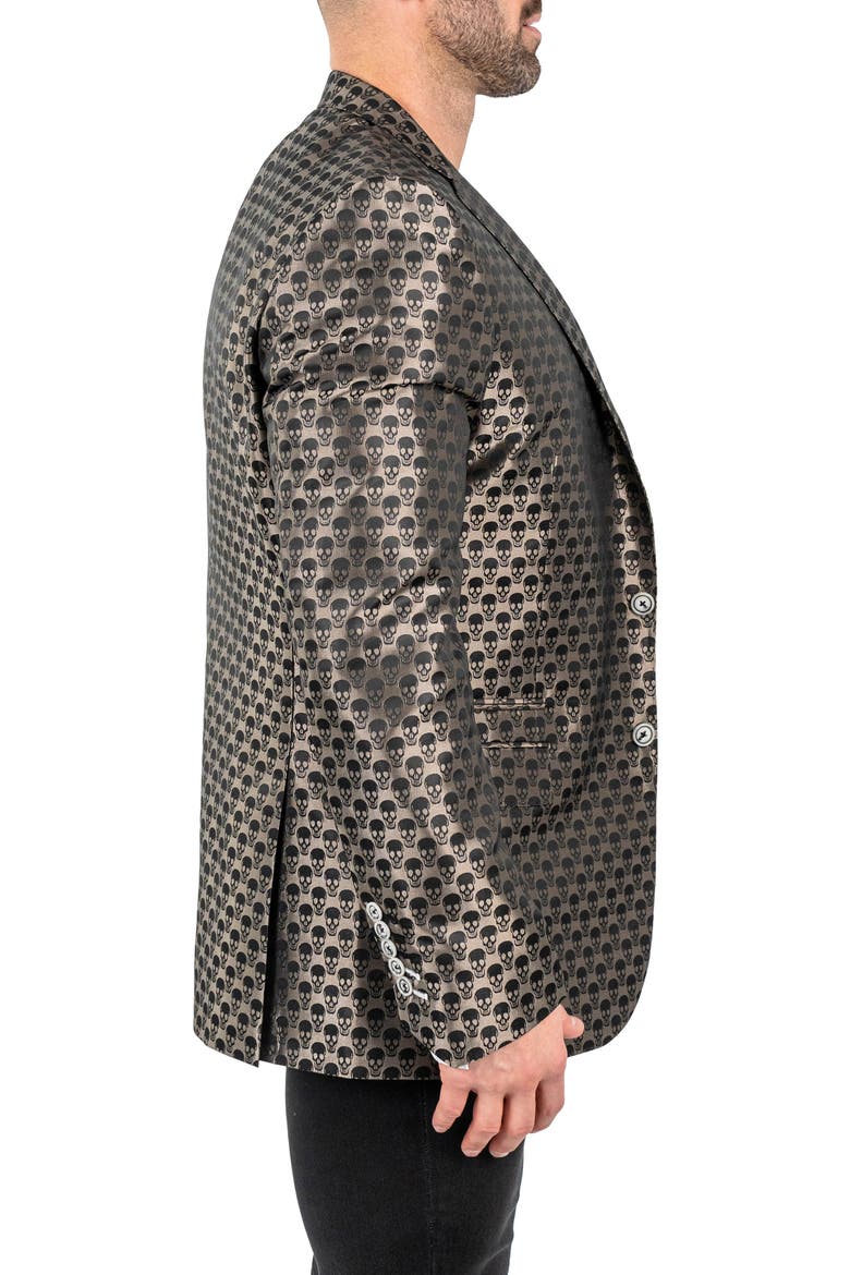 Skullrepeat Brown Jacquard Blazer, Alternate, color, BROWN