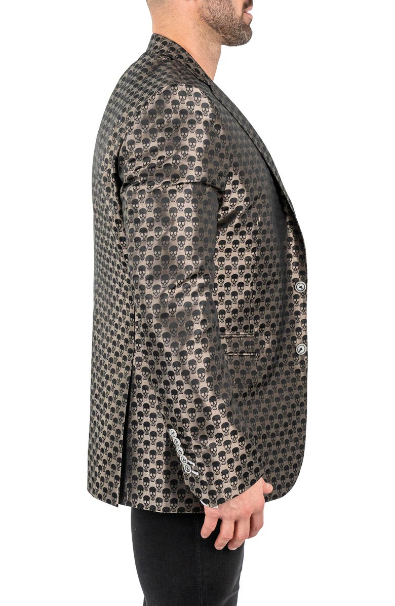 Maceoo Skullrepeat Brown Jacquard Blazer, Alternate, color, Brown