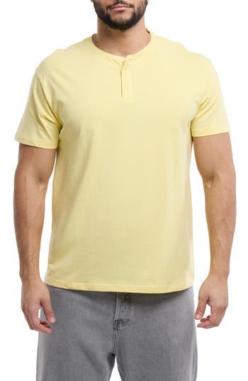 X-ray Xray Short Sleeve Henley In Yellow