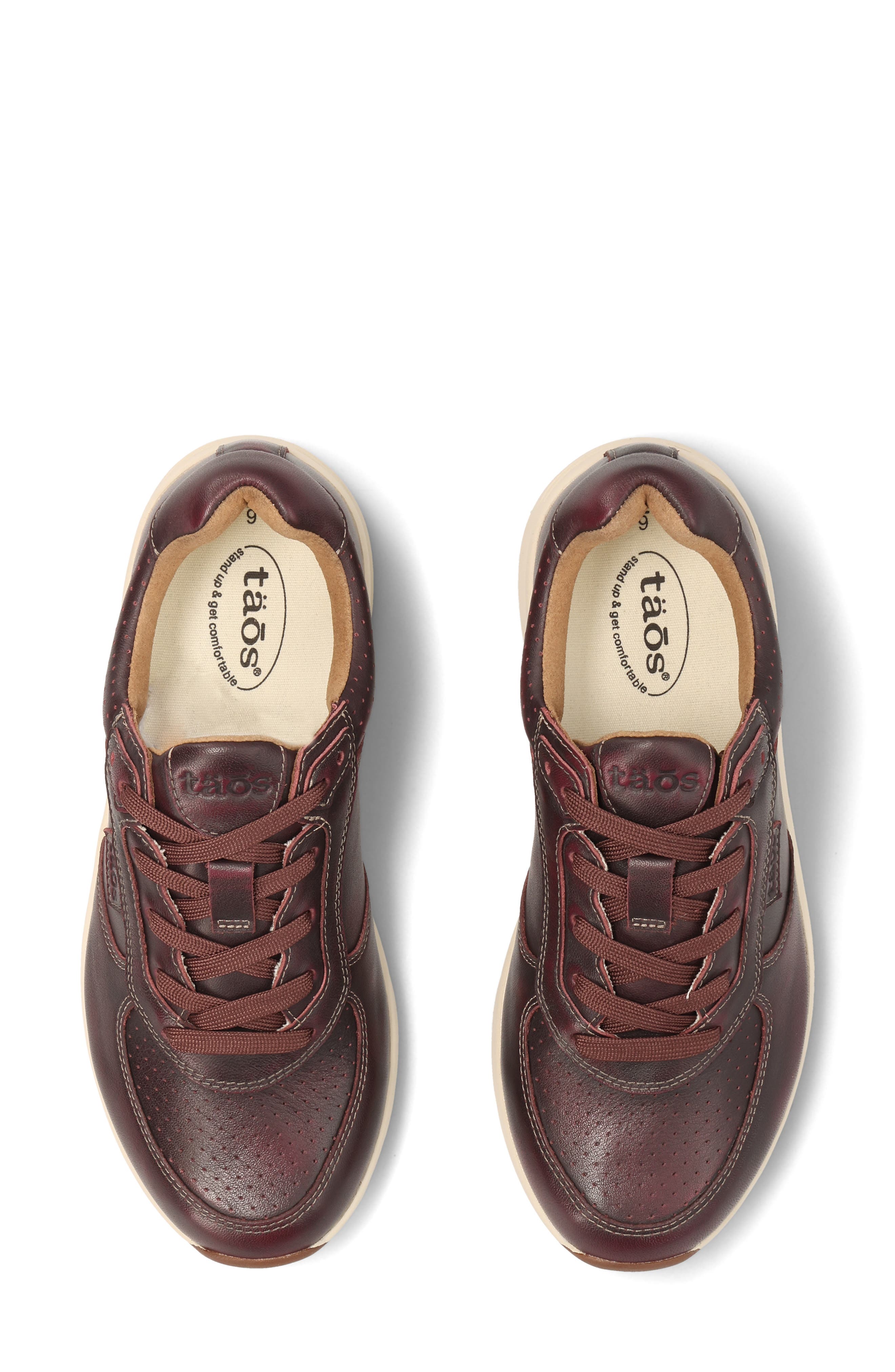 Delta Leather Sneaker, Alternate, color, MERLOT