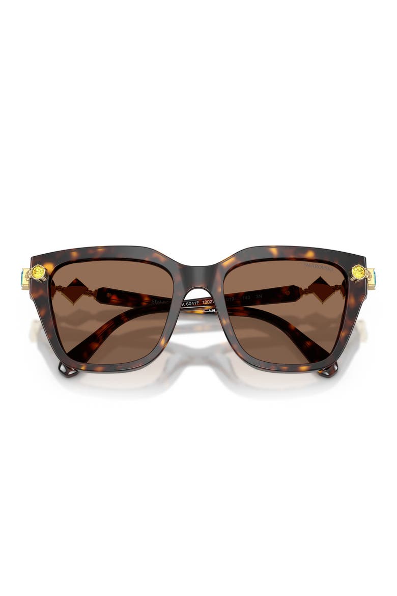 53mm Irregular Sunglasses, Alternate, color, HAVANA / DARK BROWN